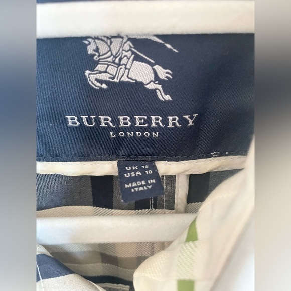 Burberry Grey Green Pink Nova Check Tartan trench coat US 10 - Picture 5 of 13